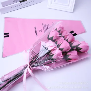 10PCS Cvetličarna Plastični Cvet Vrečke Pakiranje En Rose Vrečke Cvetje Ovojni Papir Valentinovo Vrtnice Vrečko