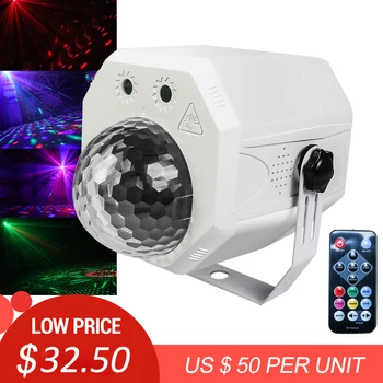 10W LED Luč Disco Glasbe Fazi Osvetlitev DJ RGB Laser Čarobno Žogo Lučka Zvok Vključen Projektor Učinek Svetlobe Za Božični Zabavi