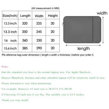 11 12 13 14 15 15.6 inch prenosniki Rokav primeru z Sprednji žep Za Macbook Air Pro mehki pliš oblog različica nepremočljiva