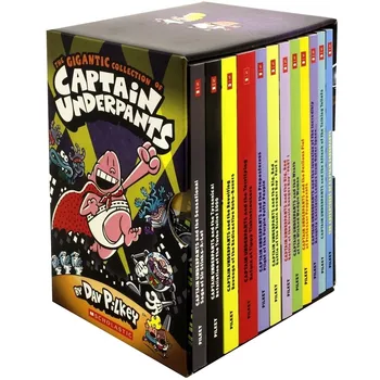 12 Knjig/nastavite Ogromna Zbirka Kapitan Spodnjice Z Dav Pilkey angleški Zgodba Knjige Nastavite Strip za Otroke