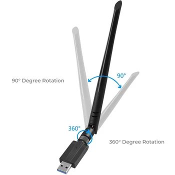 1200Mbps Brezžični USB Wifi Adapter 600Mbps USB in LAN Ethernet Dual Band 2,4 G 5.8 G USB mrežno Kartico Wifi Dongle