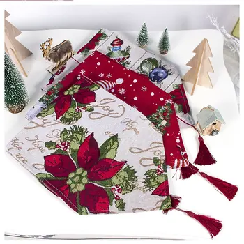 180*34 cm Novega Božič Poliester Namizni Tekač Snežaka Cvet Tabela Zastavo, Božični Okraski Za Dom Prtom Stranka Dobave