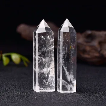 1PC Naravne Crystal Preglednost Quartz Točke Zdravilni Kamen Šesterokotne Prizme 50-80 mm Obelisk Palico Reiki Energije Kamen Doma Dekor