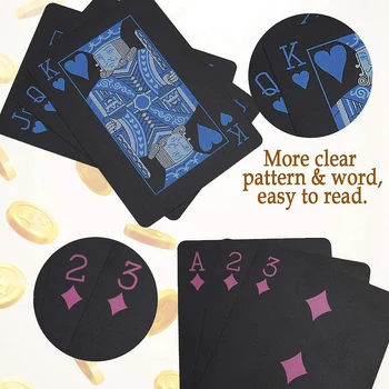 2 Palube Nepremočljiva Poker Karte, Plastični PVC Igralne Karte z šatulji kot Nalašč za zabavo in Igro, 1 Modra + 1 Rdeča