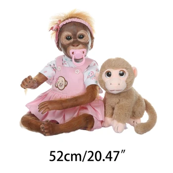20.5 palčni Prerojeni Lutke Otroka Ljubko Opico Lutka Mehki Silikonski Bombaž Telo Igrače 54DA