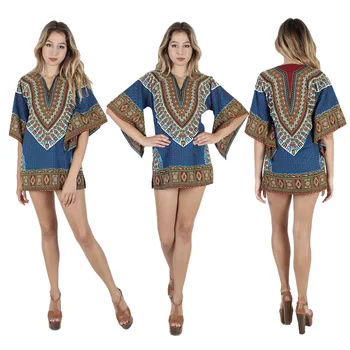 2019 nov prihod jeseni elegent modni slog afriške ženske tiskanje plus velikost mini obleka