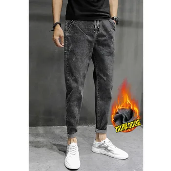 2020 Jeseni in pozimi prišlekov jeans moške debele trend korejski vitek noge hlače chaopai Brezplačna dostava denim črna