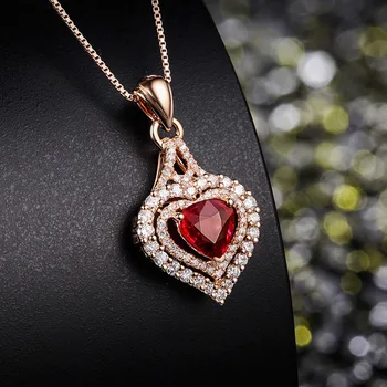 2021 nove luksuzne rose gold barvi srce ogrlico, obesek za ženske lady obletnice, darila nakit trgovini moonso X5706