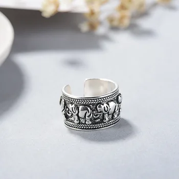 2021 novo Slon Letnik odprt Obroč 925 sterling srebrni modni prstan za dekle ljubitelje ljubezen Božično darilo nakit večino prodajajo R5770