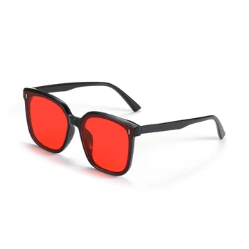 2021 Trendi Prevelik Ženske Moški Kvadratnih Nenavadna sončna Očala Mačka Oči Geek, Anti-glare Očala Ženski Cozmo Črno Rdeče Leče UV400