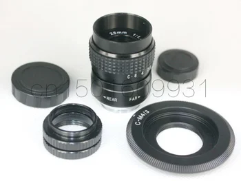 25 mm f/1.4 CCTV objektiva na obroč Objektiva, za m43 ep2 gf1 gh1 EPL5 EPM1 OM-D EM5 EM10 EPL1 EPL2 EPL3+ C mount na Micro 4/3, C-m4/3 + Makro Ring