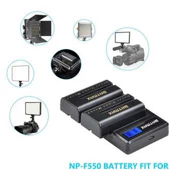 2Pcs 2600mAh NP-F550 NP F550 Baterija + LCD Dvojni Polnilec za Yongnuo YN300 III YN-300 III Kamero, Foto lučka LED Video Luč Baterije