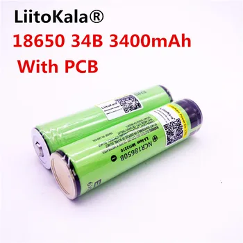 2PCS liitokala original 18650 3400 mah da bateria 3,7 v rechargebale li - ion pcb bateria protegido par ncr18650b 18650 3400