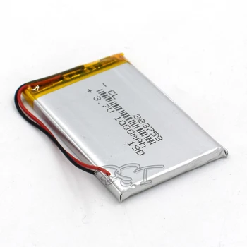 3,7 V litijeva baterija Li-polymer Akumulatorske Celice Li-ion Polymer 383759 1000mAh Za PSP Navi GPS, MP3, MP4 Zvočnik Kamera