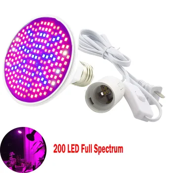 3-Glavo 200 Celoten Spekter LED Rastlin Raste Svetloba Svetilke Posnetek Zelenjave UV IR E27 za Notranja Hidro Soba Žarnica Cvet toplogrednih šotor