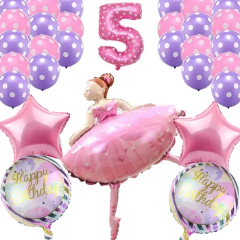 30pcs Ples Dekle Baloni Poroko Balerina Girl Balon Otrok Srečen Rojstni dan Ballon Dekoracijo Baby Tuš Globos