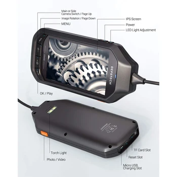 4.5 v IPS Zaslon Digitalni Endoskop 2MP 5MP Brezžični Industrijske Borescope Nepremočljiva za pregledovanje Cevi Mini Kamera 3300mAh Baterije