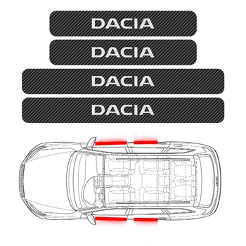 4pcs Avto styling Auto Ogljikovih Vlaken Vrata Polico Izvažajo Anti-Scratch Nalepke za Dacia delovna halja Logan Sandero 2 Dokker
