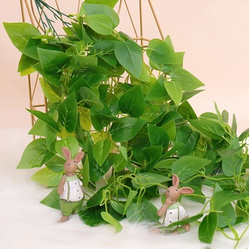 5 Vilice Pravi Dotik Umetne Rastline Svile Ivy Zeleni Listi, Na Steni Visi Rattan Cvet Vinske Trte Zelenja Šopek Poročni Vrt Dekor