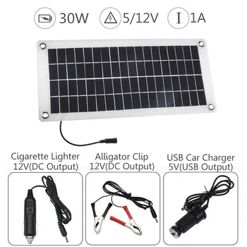 50 W Sončne celice, 12V/5V Dvojno USB Monocrystaline Prilagodljiv Sončne Celice Nepremočljiva Solarni Polnilec za Avto RV Jahte Baterije Čoln z