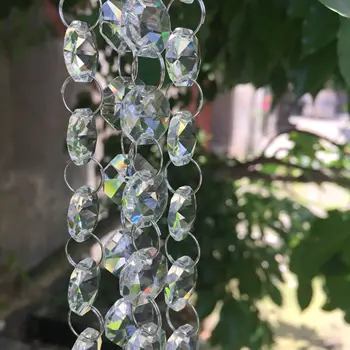 50M 14 mm Kristalno Octagon Kroglice Verige Kristalno Steklo, Viseči Sklop Venci Za Dom Poročno Dekoracijo Shinning