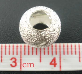 50PCs Silver Plated Stardust Vklesan Evropske Distančniki Biseri 10 mm Dia. (B03148)