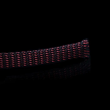 5M Rdeča/črna Moč HI-fi Avdio Kabel Cevi, Pleteni PET Baker Ščit 16 mm cev rokavi