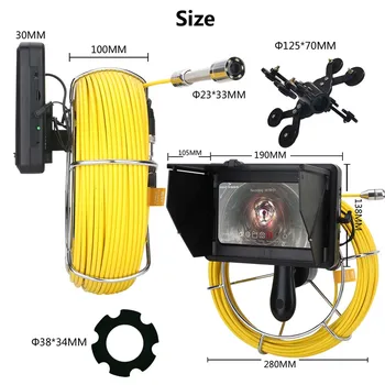 7 Ročni Industrijske Cevi Kanalizacije Pregled Video Kamero z Merilnikom Števec/DVR Video snemanje/WIFI brezžični /HD1080P Fotoaparat