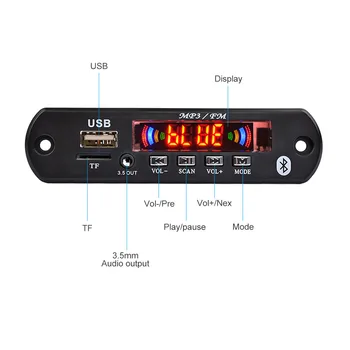 AIYIMA 12V Bluetooth, MP3 Odbor, WMA, WAV, FLAC APE Dekodiranje 2x3W Ojačevalnik Barvo Spektra Prikaz Audio Sprejemnik FM Za Avto