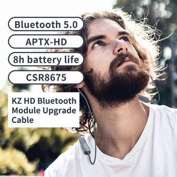 AK KZ Brezžična tehnologija Bluetooth Kabel 5.0 APTX HD Nadgradnjo Modula Žice Z 2PIN Za KZ ZS10 Pro/ZST/AS06/AS10/AS16/ZSN PRO ZSX C10 V90