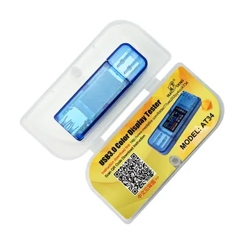 AT34 USB 3.0 barvni LCD-Voltmeter ampermeter napetost tekoči meter multimeter baterija polnjenje moči banke USB Tester