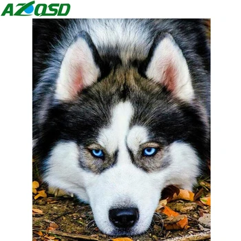 AZQSD Diamond Slikarstvo Celoten Kvadratni Pes 5d Diamond Vezenje Živali Sliko Okrasnih Darilo Doma Dekor Ročno Needlework