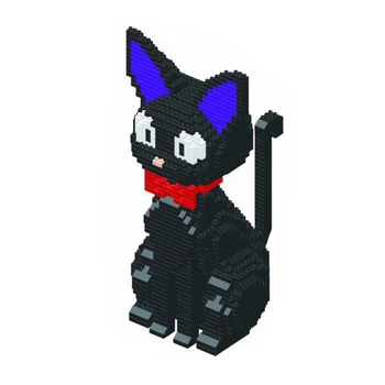 Babu 8806 Risanka JiJi Black Cat Sit Živali, Hišne živali, 3D Model 1780pcs DIY Diamond Mini Stavbe, Bloki, Opeke Igrača za Otroke, št Polje