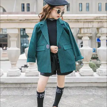 Baby dekleta prugasta jarek coats 2019 pomlad jesen nove modne blagovne znamke kakovostne jakne vrhovi najstniških vrhnja oblačila top 4-16Y WS993