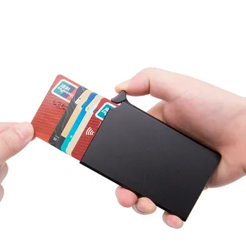 BISI GORO RFID Anti-theft Imetnik Kreditne Kartice Tanke ID Kartico Primeru Unisex Samodejno Trdne Kovine, Bančne Kartice Denarnice Poslovni Mini