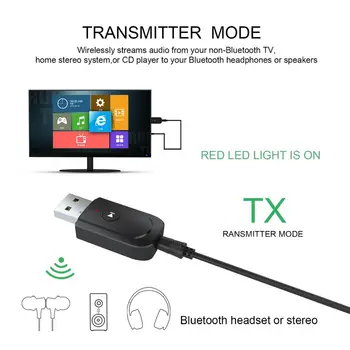 Bluetooth 5.0 Avdio Sprejemnik Oddajnik 3 V 1 3,5 mm Mini Priključek AUX, USB, Stereo Glasbeni Brezžični Adapter za TV Car PC Slušalke