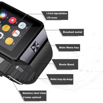 Bluetooth Smart Watch Podporo GSM KARTICE TF Kartice Telefonski Klic Smartwatch Z HD Kamero Modni Posel Watch 4 Barve