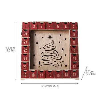 Božič Lesene Adventni Koledar Odštevanje Dekoracijo 24 Predali Lučka LED Domov
