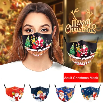 Božič Tiskanje Usta Masko Stroj za enkratno uporabo Zaščitne Maske S PM2.5 Filter Proti Prahu, Santa Claus Snežinka Elk Masko