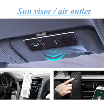 Brezžični Prostoročno uporabo Bluetooth Car Kit Elegantno prostoročno Klicanje Oddajnik sončnega Zvočnik Z Avto Polnilec Za Telefon