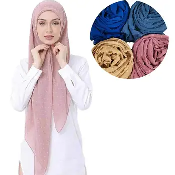 D10 10pcs Novo Pom šifon šal hidžab zaviti šal šal, glavo navaden hidžab dolgo velikost maxi, lahko izberete barve