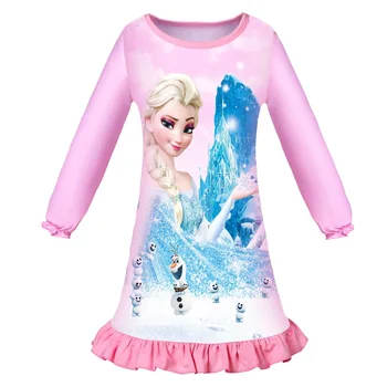 Dekleta Disney Pižame Obleke Zamrznjene Elsa Sleepwear Obleko Otroci, Oblačila, Snežna Kraljica Dekle, Princesa Obleko Za Rojstni Dan Vestidos