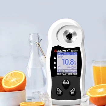 Digitalni Refraktometer LCD Sladkorja Merilnik 0~55% Brix Saccharimeter merilcem gostote (densimeter) za Sadje, Vino, Pivo Koncentracije Sladkorja v Alkohol Tester
