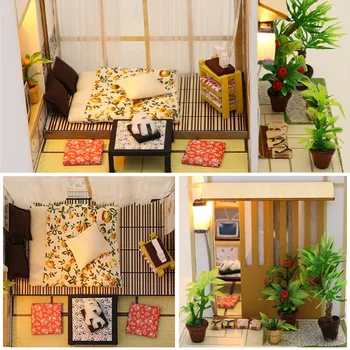 DIY Miniaturni Lutke Soba Polje Ročno izdelan Model Zbrati Igrače Za Otroke Božično Darilo Leseni Hiši Lutka Hiša Pohištvo Komplet