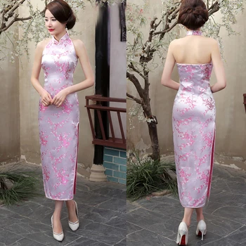 Dolgo cheongsam seksi nov Red cheongsam očarljivo večerno obleko ženski Kitajski backless cheongsam poroka, kitajski obleko 2020