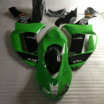 Fei-custom Motocikli Oklep komplet za KAWASAKI Ninja ZX6R 636 07 08 ZX 6R 2007 2008 zx6r ABS, zelena, črna Fairings set