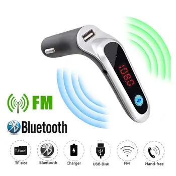 Hands-Free Mobilni Telefoni, tablični računalniki Dsp Bluetooth Car Kit Predvajalnik Glasbe MP3, FM Oddajnik USB TF Kartica Podpora Polnilnik Brezžični LCD
