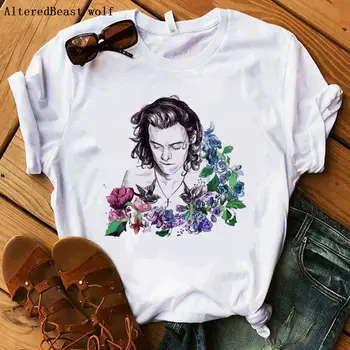 Harry Styles Majica s kratkimi rokavi Ženske harajuku 2020 Poletje ženske so pametnejše Natisnjeni T-shirt Kratek Rokav Bela tshirt za Lady Priložnostne Vrhovi