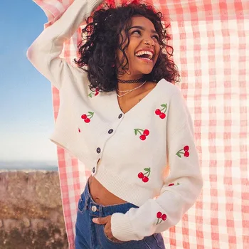 Hirigin Lepe Češnje Dolg Rokav V Vratu Prevelik Izrez Jopico Ženske Pletene Puloverje 2020 Padec Zimska Oblačila
