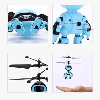Igrača Inteligentni Strani Zaznavanje Leteči Robot Otroci Igrače Elektronske Zrakoplova Vzmetenje Igrače Za Otroka Pametne Hišne Akcija RC Robot
